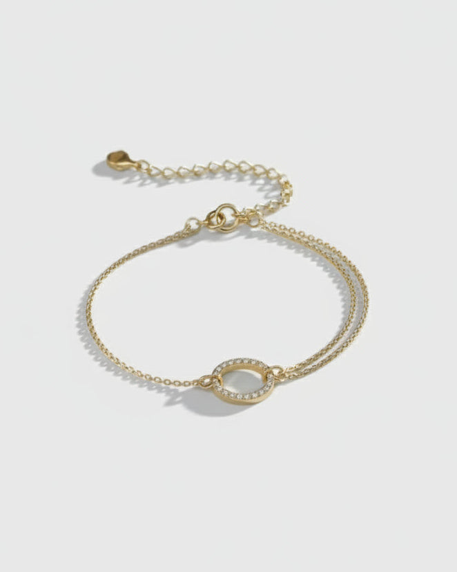 925 Sterling Silver Bracelet Circle Ring Niche Design High-End Feel